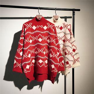 Geometric Glitter Sweater