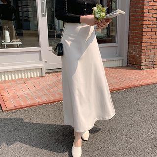 Zip-back A-line Maxi Skirt