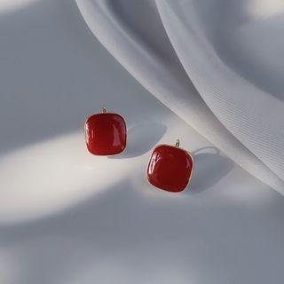 Rhinestone Stud Earring 1 Pair - Red - One Size
