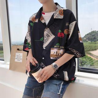 Drop-shoulder Printed Shirt