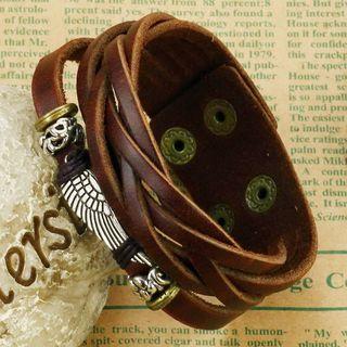 Wing Layered Leather Bracelet