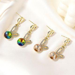 Rhinestone Rabbit Dangle Earring