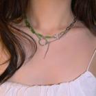 Layered Necklace Green - One Size