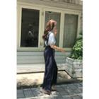 Linen Blend Wide-leg Overalls