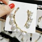 Non-matching Faux-pearl Ear Cuff 1 Pair - As Shown In Figure - One Size