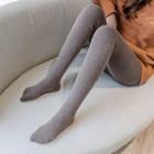 Fleece-lining Rib Knit Tights