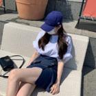 3/4-sleeve T-shirt / Denim Skirt