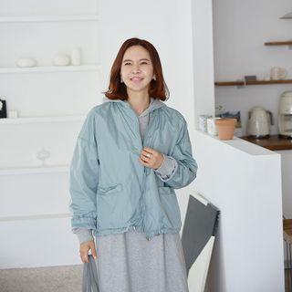 Stand-collar Windbreaker Jacket