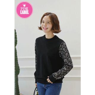Lace-sleeve Sweatshirt