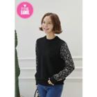 Lace-sleeve Sweatshirt