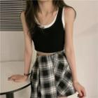 Mock Two-pieces Padded Tank Top