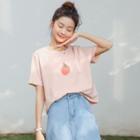 Short-sleeve Round Neck Strawberry T-shirt