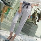 Tie-waist Crop Tapered Pants