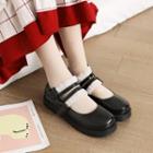 Mesh Ruffled Ribbon Mary Jane Shoes