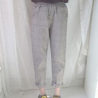 Panel Plaid Pants