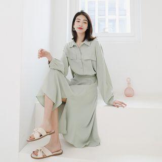 Chiffon Long-sleeved Dress