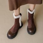 Cap-toe Fleece Trim Short Boots