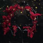 Flower Fabric Wedding Headband Red - One Size