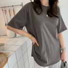 Round-neck M Lange T-shirt Gray - One Size
