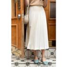 Sleek Maxi Pleat Skirt Cream - One Size