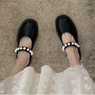 Beaded Mary Jane Mules