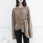 Knot-front Knit Sweater