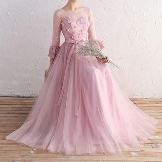 Flower Applique Evening Dress (various Designs)