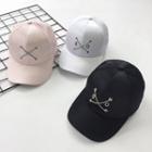 Chain Detail Letter Embroidered Baseball Cap