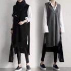 V-neck Knit Midi Overall Dress / Camisole Top