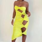 Strapless Cutout Midi Dress