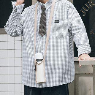 Pocket-front Long-sleeve Check Shirt