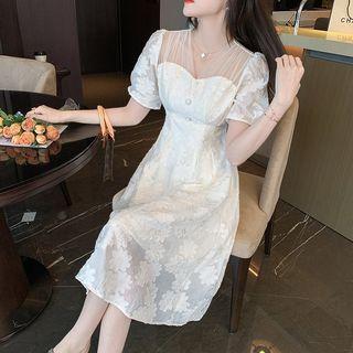 Short-sleeve Floral Mini A-line Dress (various Designs)