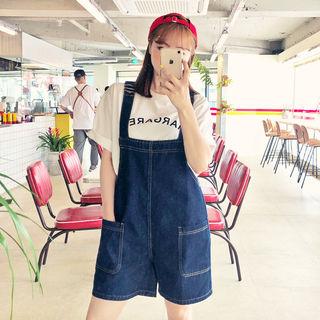 Overall Denim Shorts