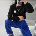 Cutout-elbow Loose T-shirt In 5 Colors