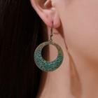 Hollow Disc Drop Earring 1 Pair - 01-11688 - As Shown In Figure - One Size