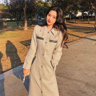 Plain Loose-fit Single-breasted Acrylic Long-sleeve Coat