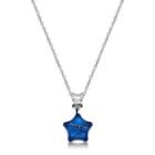 Share Of Love Ip Blue Star Charm With Roll Steel Necklace Blue - One Size