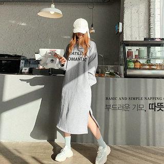 Letter Print Midi T-shirt Dress