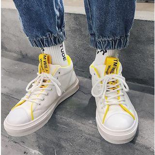 Lettering Contrast Trim Sneakers
