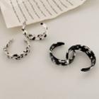 Milk Cow Print Resin Open Hoop Earring