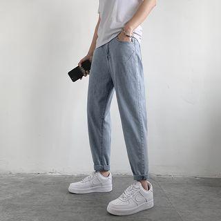 Plain Carrot Denim Trousers