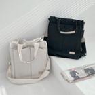 Pocket-detail Canvas Tote Bag With Strap