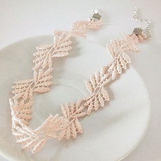 Lace Choker Pink - One Size