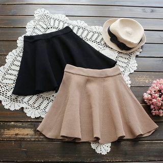 Ribbed A-line Skirt