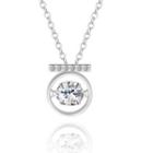 925 Sterling Silver Rhinestone Pendant Necklace One Size - One Size