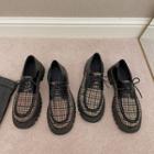 Houndstooth Lace-up Platform Shoes