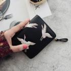 Embroidered Crane Wallet