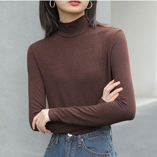 Semi High-neck Long-sleeve T-shirt