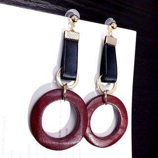 Hoop Dangle Earring Wine Red - One Size
