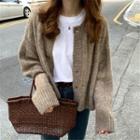 Long-sleeve Cable Knit Single Breasted Cardigan
